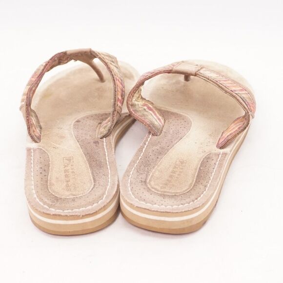 SPERRY TopSider Plaid Leather Thong Sandals, 7 - Picture 9 of 10